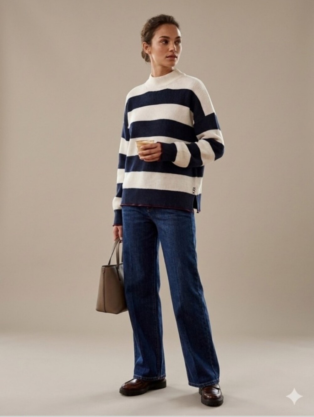 Scotch & Soda Amsterdam Striped Ribbed Mock Neck Sweater XL (16/18) NWT